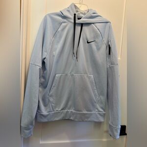 Men’s Nike Therma-Fit Sky Blue Hoodie with Black Drawstrings. Size M.